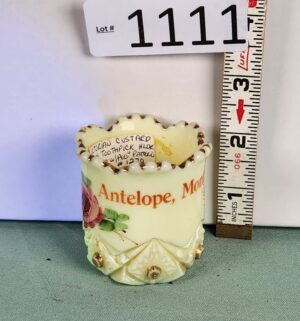 d1111- Antelope, Montana Toothpick Holder. Uranium Glass