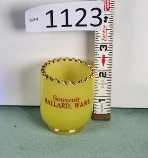 d1123- Uranium Glass Ballard, Wash. Toothpick Holder