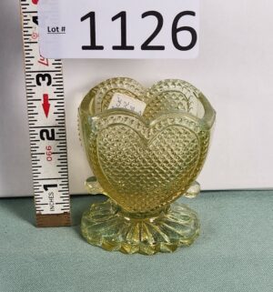 d1126- Boyd Uranium Vaseline Glass toothpick holder