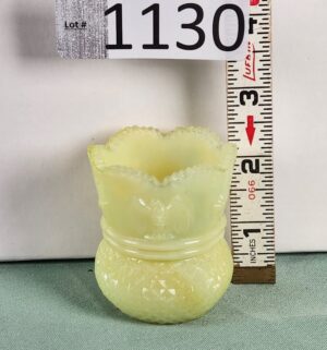 d1130- Fenton Uranium Glass Toothpick Holder
