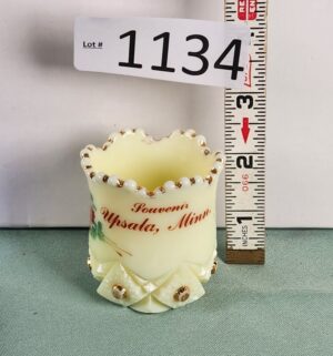d1134- Upsala, Minn Uranium Glass Toothpick Holder