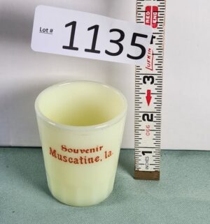 d1135- Muscatine, LA Uranium Glass Toothpick Holder