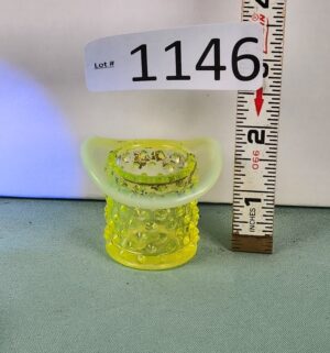 d1146- Fenton Topaz Opalescent Hobnail Tophat Toothpick Holder
