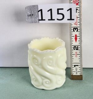 d1151- Satin Toothpick Holder. Uranium Glass