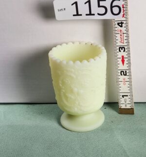 d1156- Fenton Art Glass toothpick holder. Uranium Glass