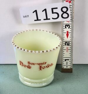 d1158- Dow, Iowa. Uranium Glass Toothpick Holder