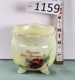 d1159- Nora Springs. Uranium Glass Toothpick Holder