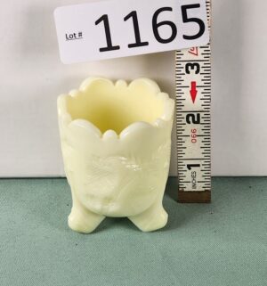 d1165- Uranium Glass Toothpick Holder Guernsey Glass Company