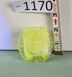 d1170- Uranium Glass Old Sleepy Eye Indian toothpick holder