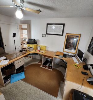 i42- Custom Built Executive Office Desk. Tools Required to Remove. Buyer to Remove & Load.