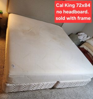 i79- Cal King Tempur-pedic Mattress, Boxsprings, Frame. No Headboard, Very Clean. Well Maintained