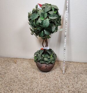 i110- Handcrafted Vase from Ghana w/ fake plant
