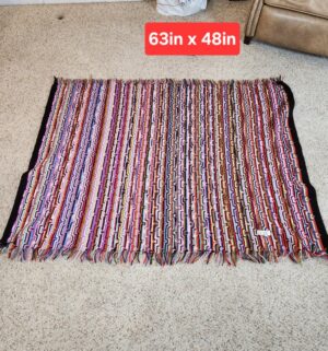 i115- handmade, crocheted multicolor afghan throw blanket