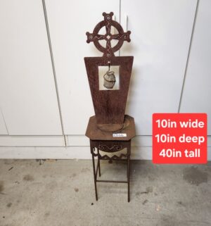 i166- Vintage Rustic metal Sculpture. Celtic Style Cross