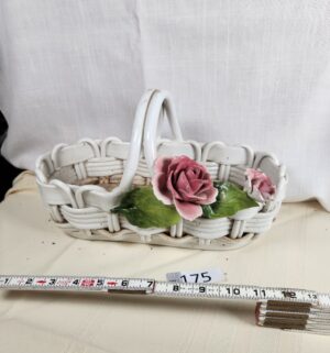 i175- Italian Made Porcelain basket. Chipped