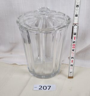 i207- vintage crystal biscuit barrel