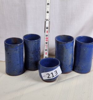 i213- Mid Century Signed Stoneware mugs