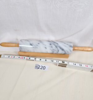 i220- white marble rolling pin