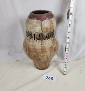 i246- Mid Century Stoneware, Glazed Vase