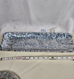 i251- Arthur Court large rabbit bunny aluminum serving tray