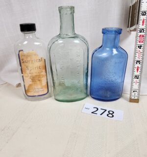 i278- Antique German Medicine Bottle, Milk of Magnesia, Surgical Spirit
