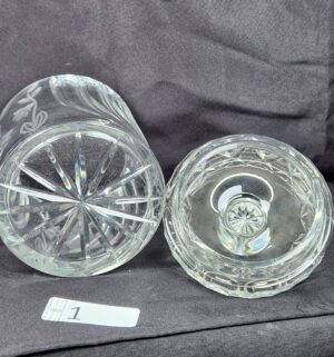 k1- Vintage Crystal Biscuit Jar. Cut & Etched Crystal - Image 3