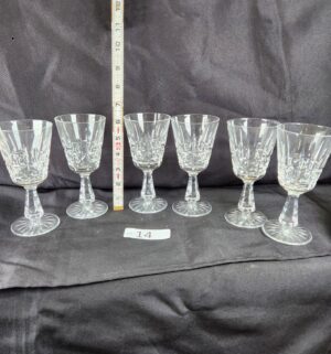 k14- Set of 6 Waterford Kylemore pattern claret wine glasses