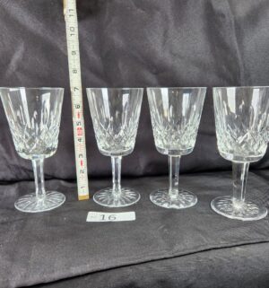 k16- Set of 4 Waterford Crystal goblets in the iconic Lismore pattern