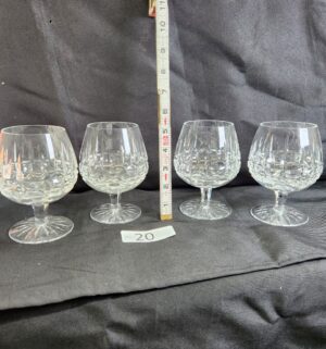 k20- Set of 4 Waterford Crystal brandy glasses in the Kylemore pattern