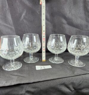 k21- Set of 4 Waterford Crystal Kylemore Pattern Brandy Glasses