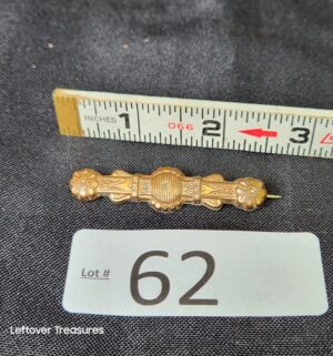 k62- antique Victorian-era bar brooch. Rolled Gold
