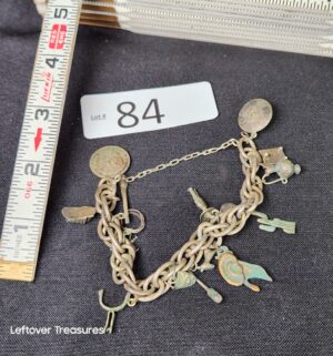 k84- Sterling & silver plated charm bracelet