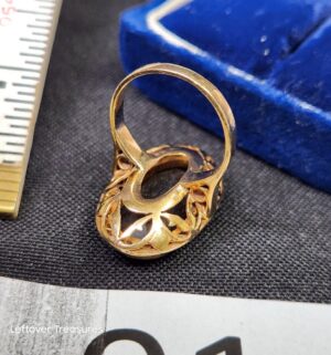 k91- 14k gold (tested) large oval smoky quartz gemstone ring - Image 3