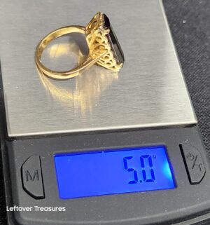 k95- 14k gold (tested) antique teal tourmaline ring - Image 5
