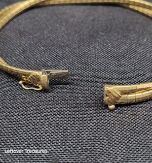 k100- vintage Italian 14K yellow gold omega chain bracelet. Gold tested - Image 3