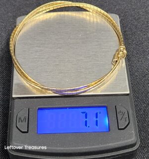k100- vintage Italian 14K yellow gold omega chain bracelet. Gold tested - Image 5