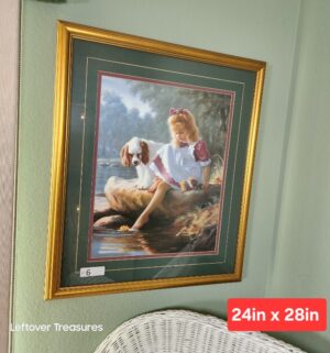 j6- vintage A Day Together framed print by Homco/Home Interiors