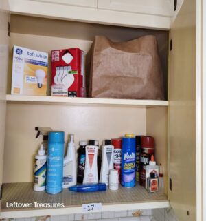 j17- 2 Cabinets of cleaning products