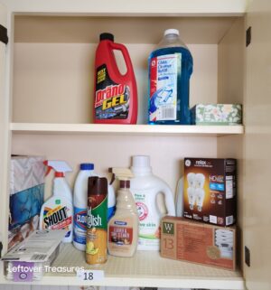 j18- 2 cabinets of cleaning products