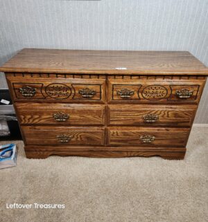 j33- Vintage Kemp 6 Drawer Dresser. No Contents - Image 1