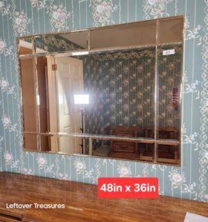 j47- Mid Century Multi-Panel Beveled Wall Mirror - Image 1