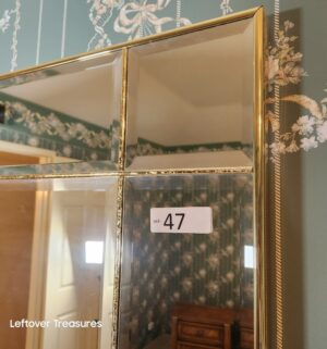 j47- Mid Century Multi-Panel Beveled Wall Mirror - Image 2
