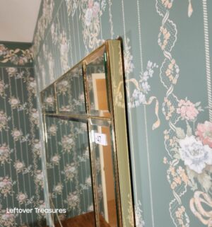 j47- Mid Century Multi-Panel Beveled Wall Mirror - Image 3