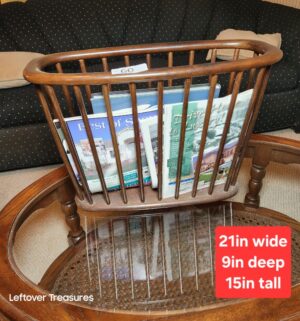 j60- Mid-Century Modern spindle magazine rack - Image 1