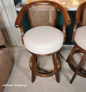 j64- Cane back Swivel Bar Stools. Very Good Condition - Image 2
