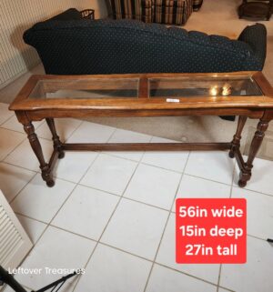 j65- Oak/Glass Sofa Table - Image 1