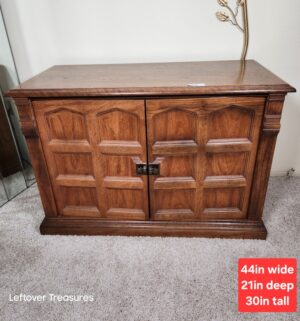 j66- Mid Century TV Console Stereo Conversion w/ Speakers and Componets. - Image 1