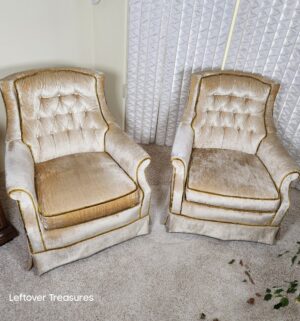 j73- Hollywood Regency-style lounge chairs. Swivel/Rocker base - Image 1
