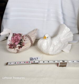 j157- ceramic bird, woven duck - Image 1