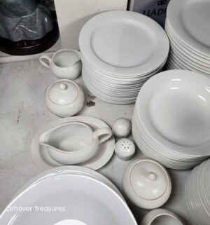 j165- Contemporary Arctic White Noritake Dinner Set - Image 2